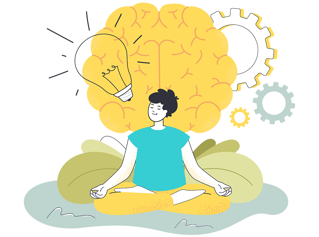 Representing of Mind Relax Meditation Vector Image - Employee Engagement Program